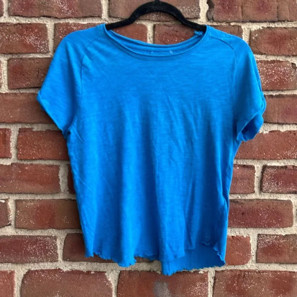 Free People We The Free Be My Baby Tee in turquoise blue size XS NEW - Picture 2 of 8